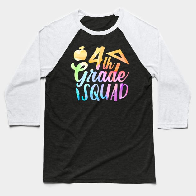 Colorful 4th Grade Squad Fourth Grade Team Baseball T-Shirt by ArtedPool